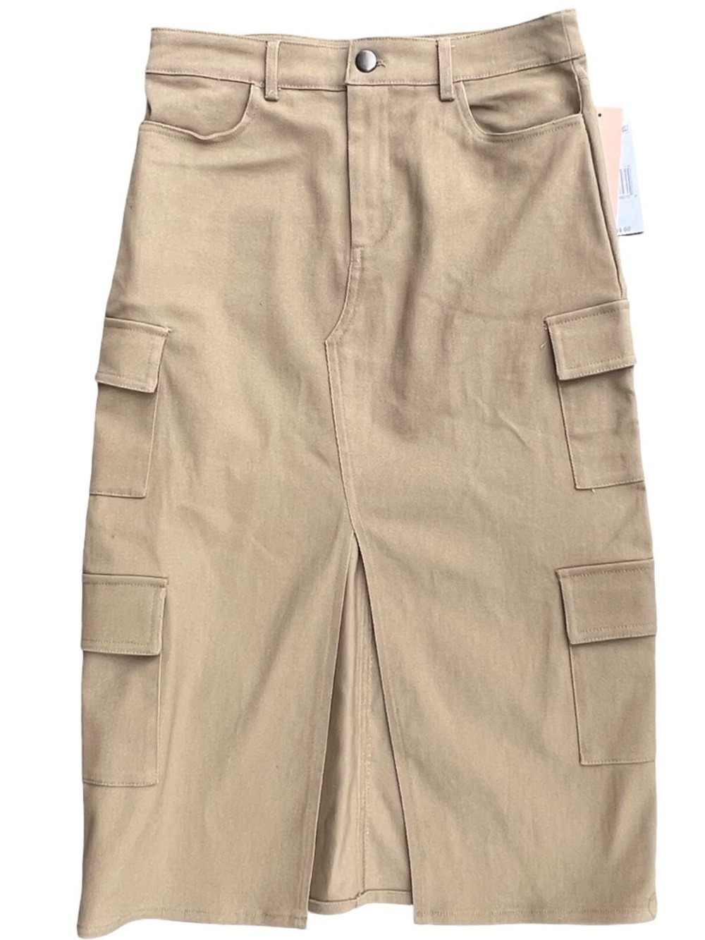 NWT $59 Evolutionary Taupe Cargo Midi Skirt Utility Pencil Skirt Medium